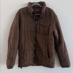 Active Men's Brown Quilted Puffer Jacket